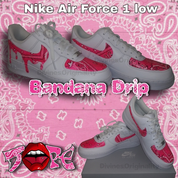 Custom Nike Air Force 1 low Bandana Drip - Picture 4 of 4